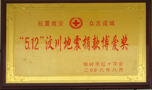 "5.12"汶川地震捐款博爱奖